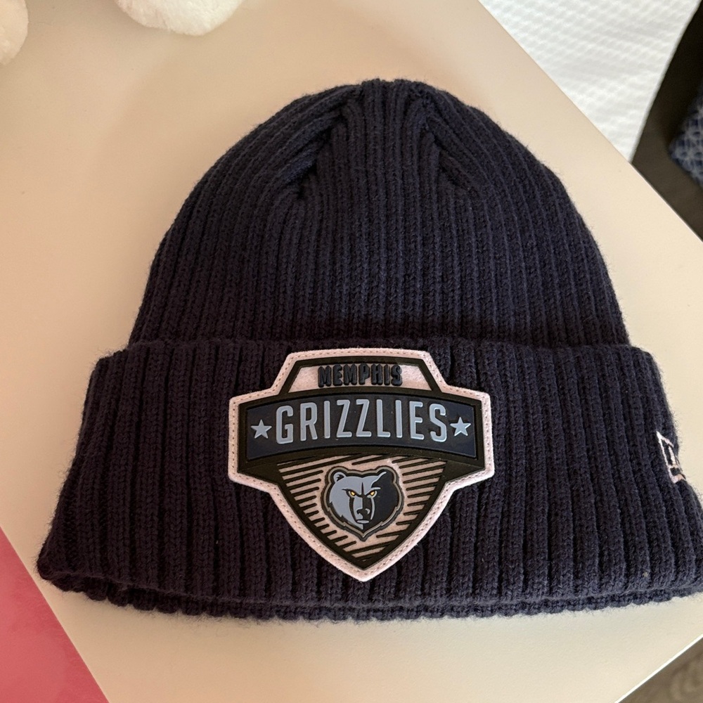 New Era Memphis Grizzlies Navy Blue Ribbed Knit Beanie